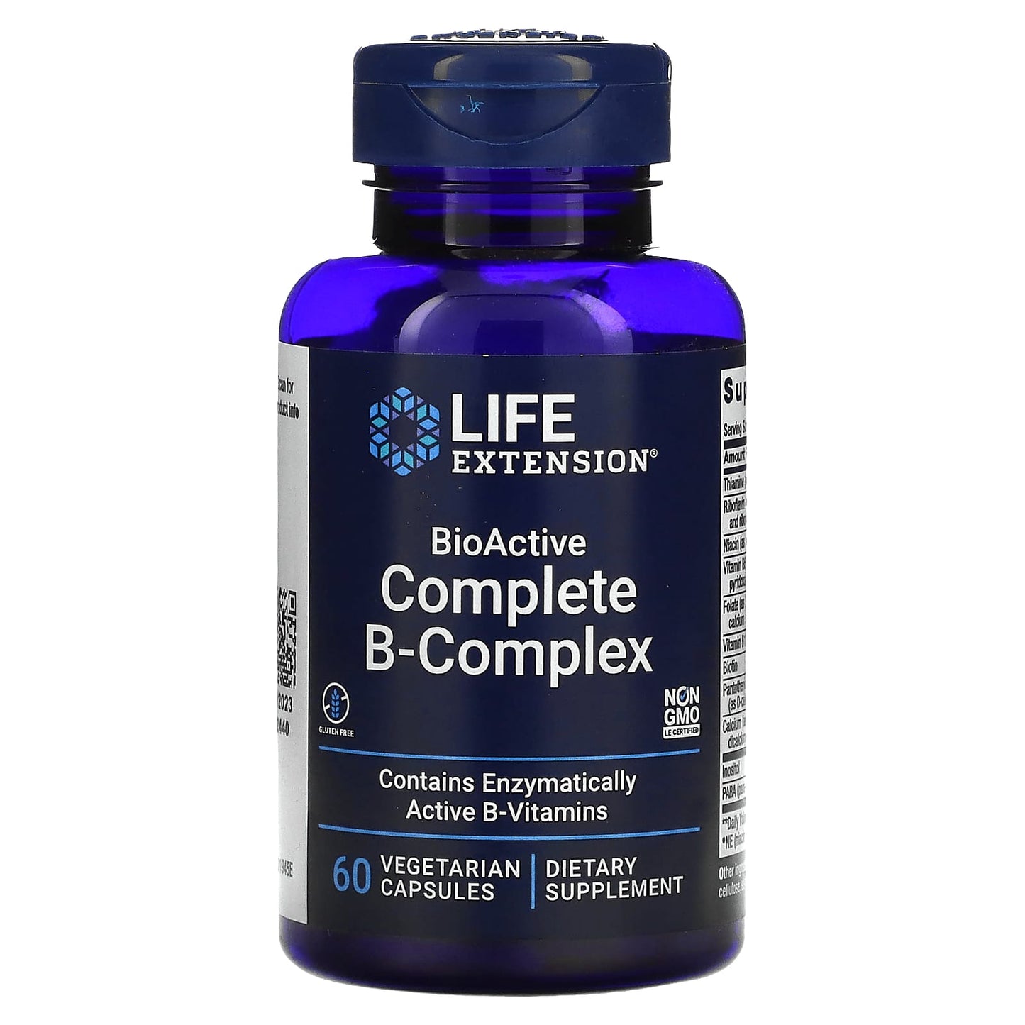 Life Extension BioActive Complete B-Complex, 60 Vegetarian Capsules