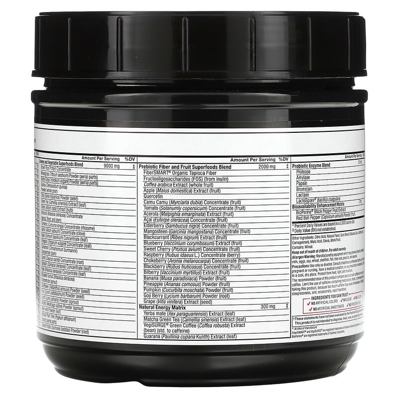 Smarter Greens, Superfoods + Energy Powder, Lemon-Lime, 15.4 oz (436 g)