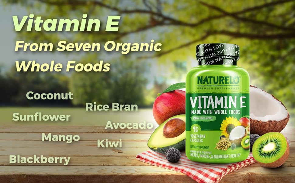 Naturelo Vitamin E, 180 mg, Vegetarian Capsules