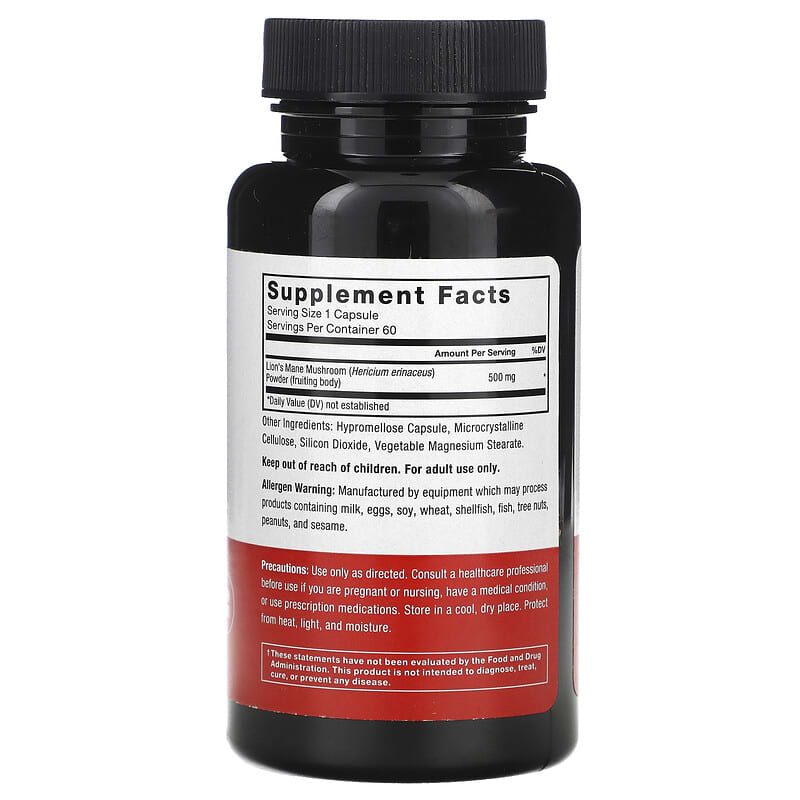 Lion's Mane, 500 mg , 60 Vegetable Capsules