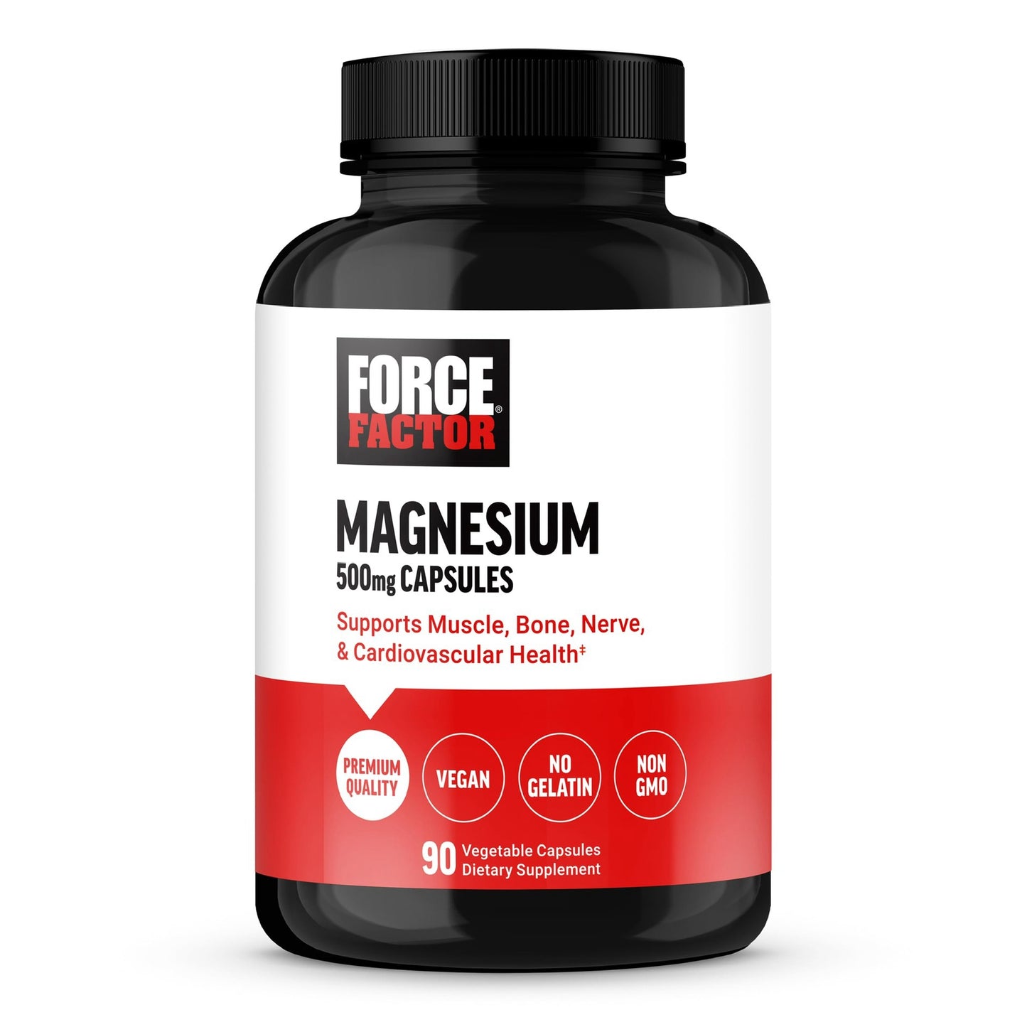Force Factor Magnesium 500mg - 90 Vegetable Capsules