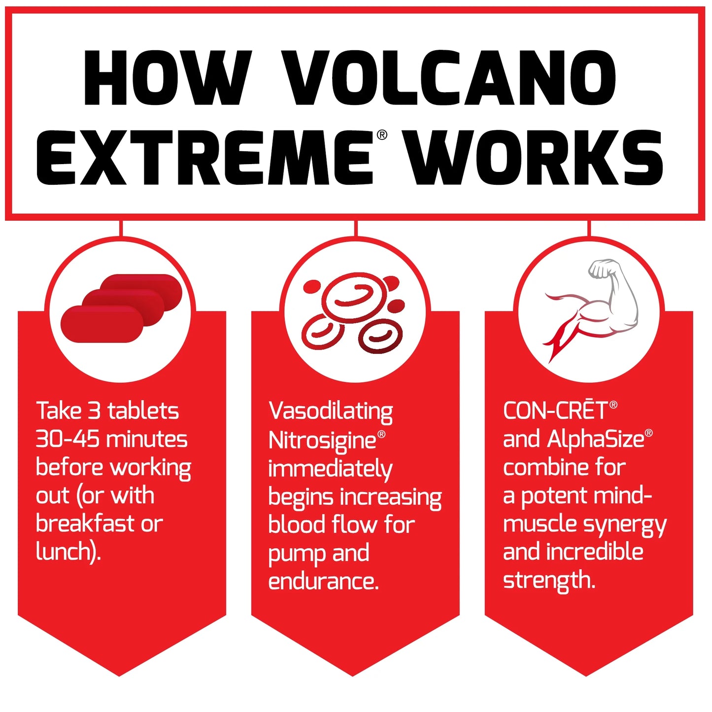 Volcano Extreme, Intense NOx-Boosting Muscle Builder, 90 Tablets