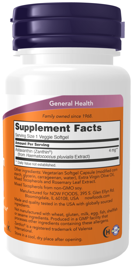 Now foods Astaxanthin, 4 mg, Veggie Softgels