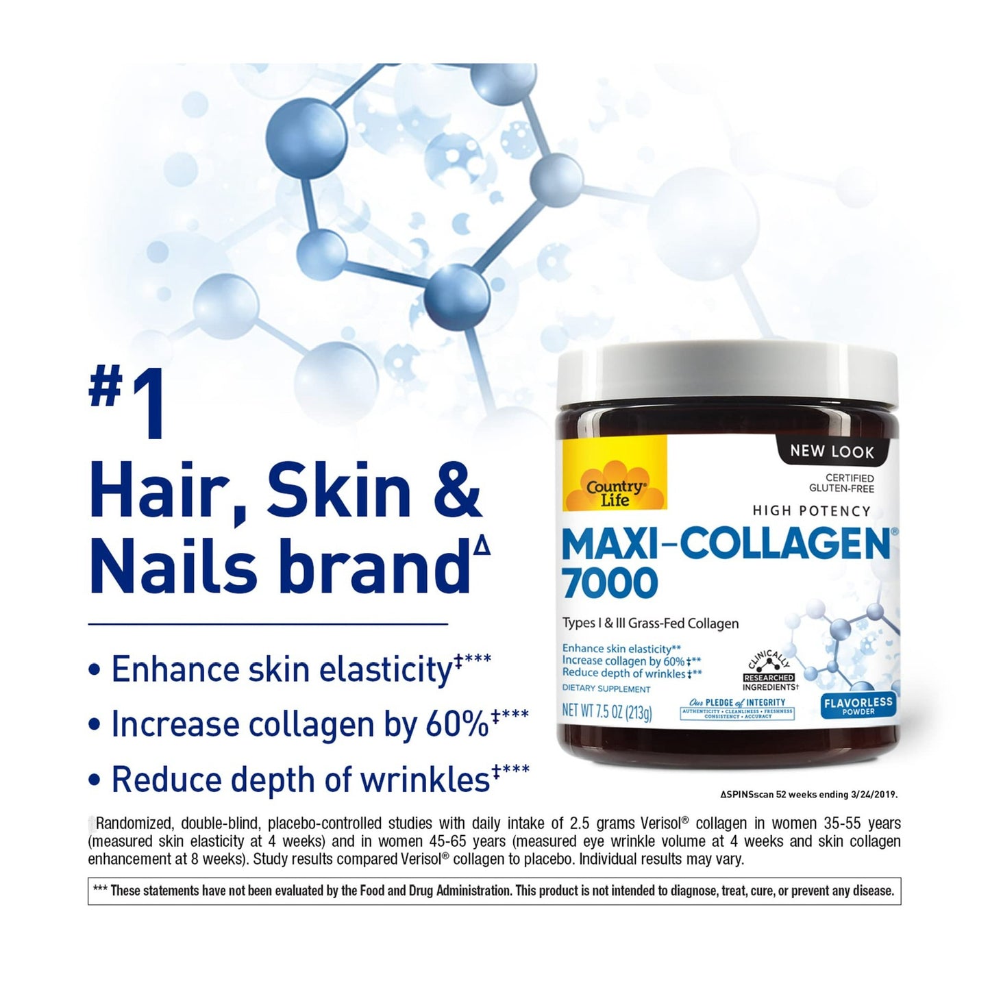 High Potency Maxi-Collagen 7000, Flavorless Powder