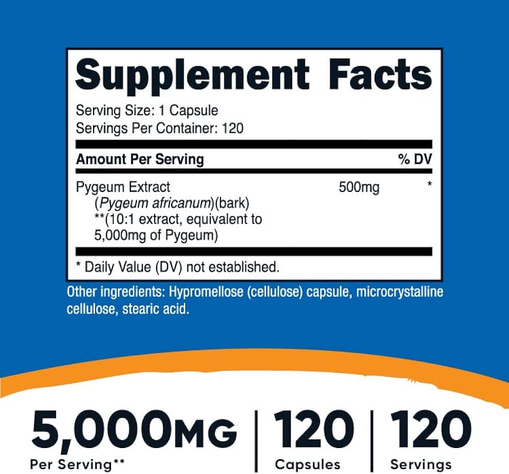 Nutricost Pygeum, 5,000 mg, Capsules
