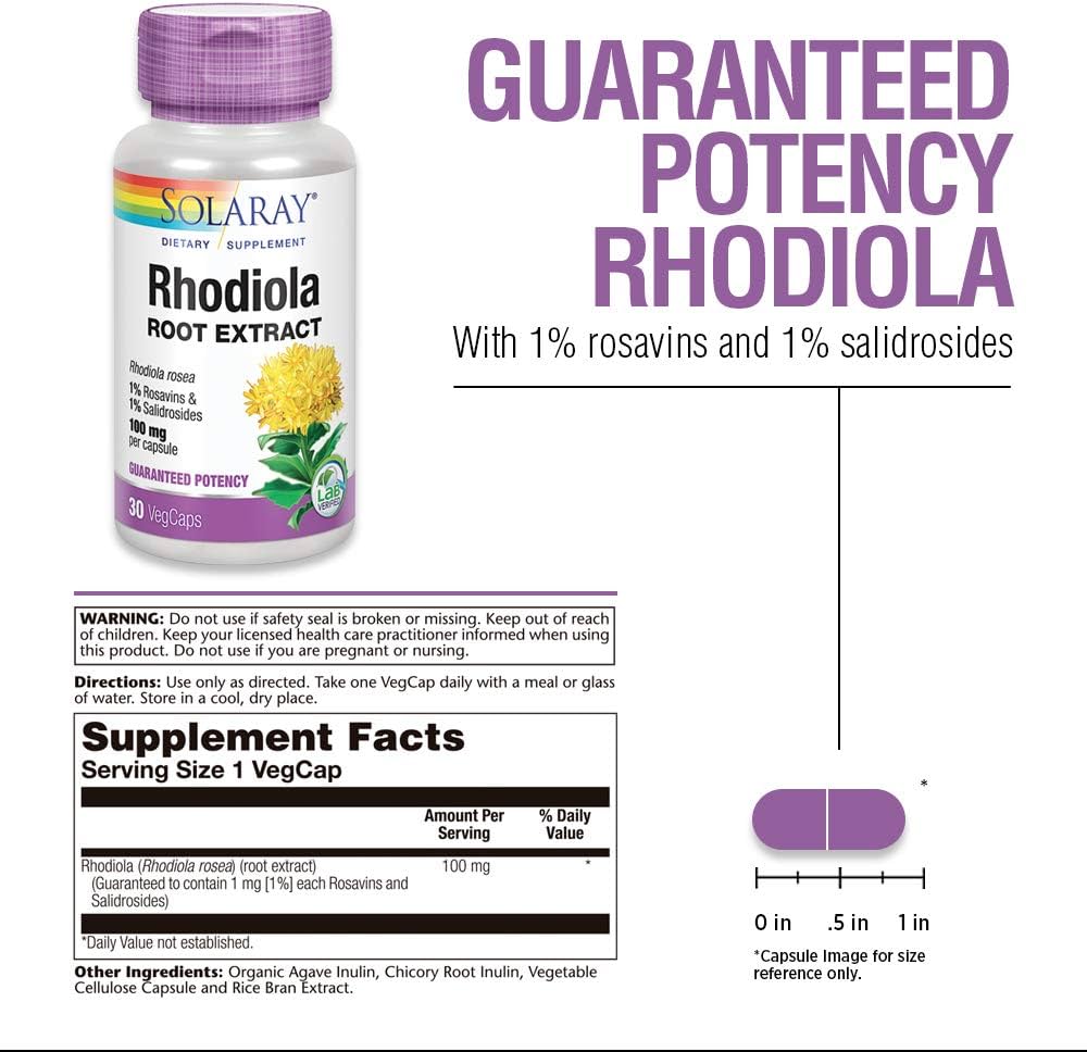 Solaray Vital Extracts, Super Rhodiola, 500 mg Capsules
