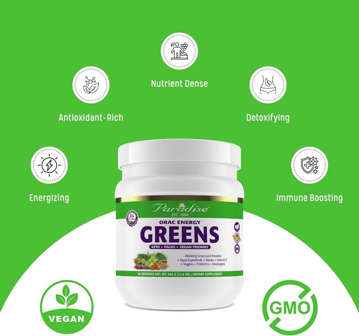 Paradise herbs ORAC Energy Greens, 12.8 oz (364 g)