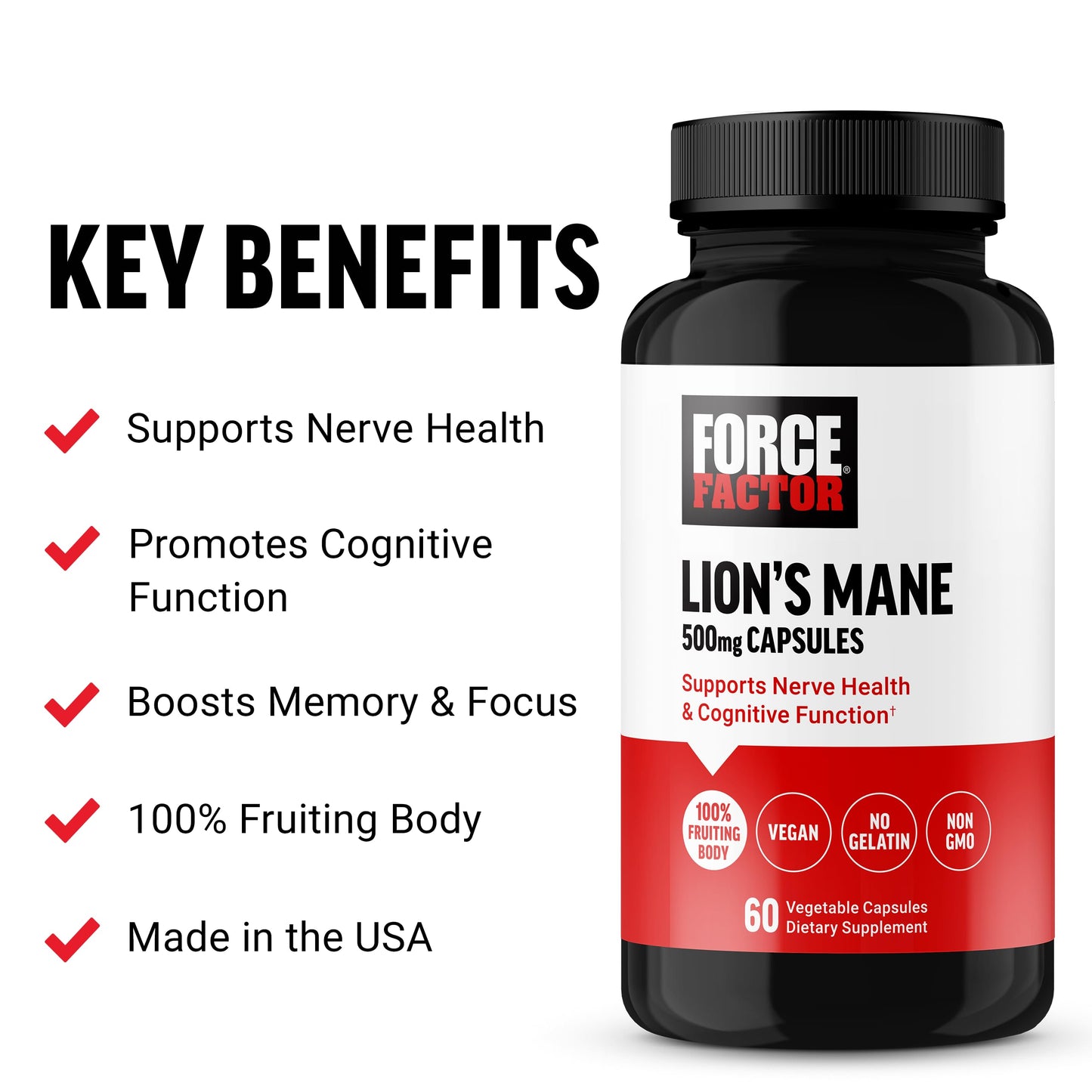 Lion's Mane, 500 mg , 60 Vegetable Capsules