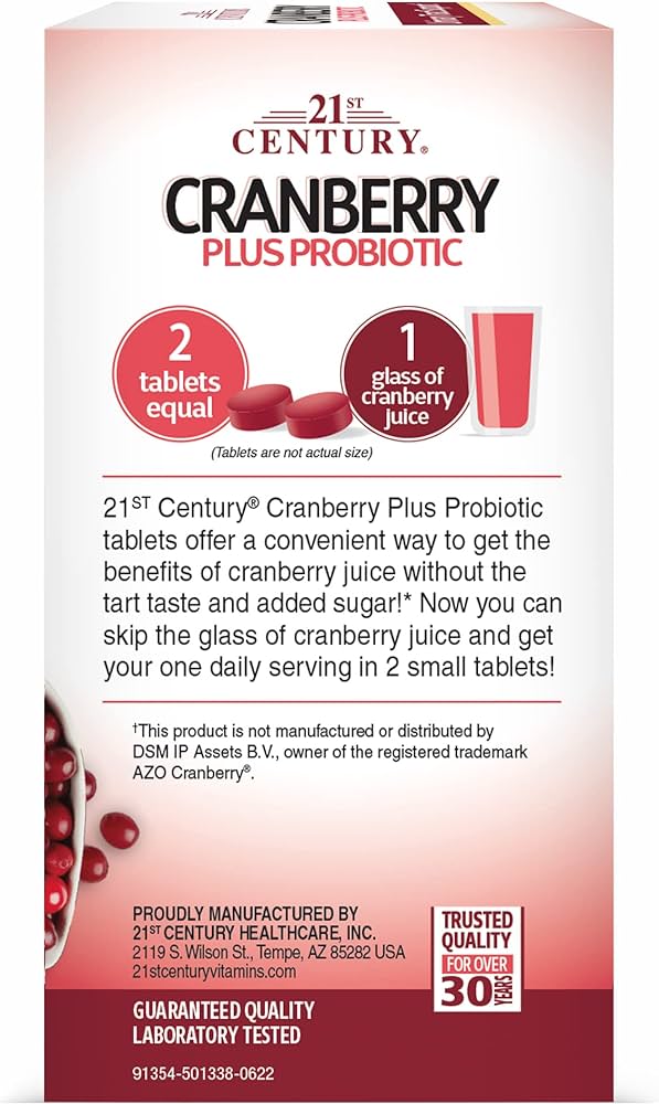 21st century Cranberry plus Probiotic Tablets 60 count