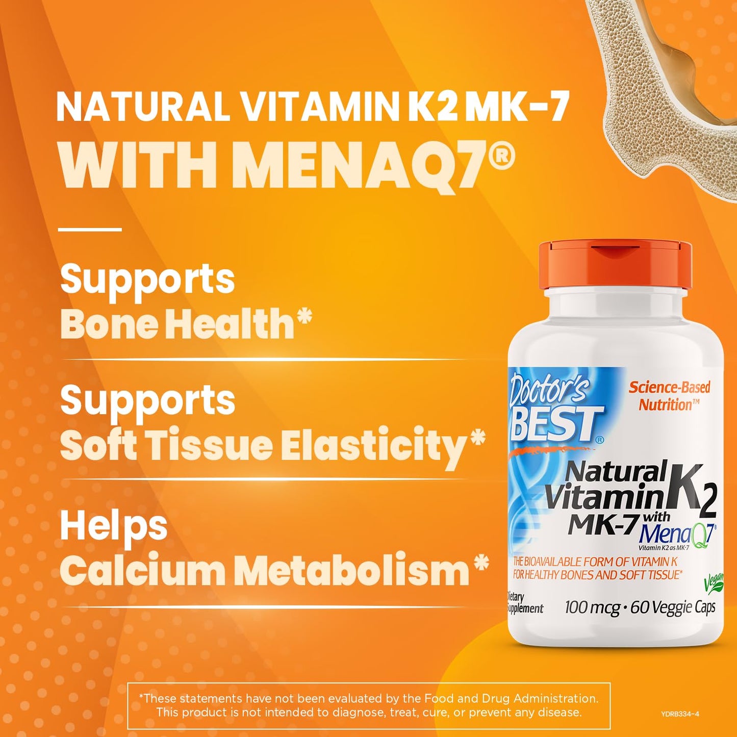 Doctors Best Natural Vitamin K2 MK-7 with MenaQ7, 100 mcg