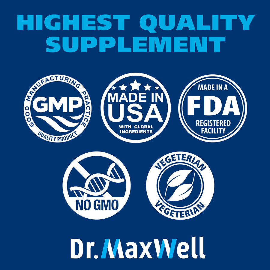 Dr. MaxWell Cortisol Manager, Supports Relaxation,Sleep & Stress, Ashwagandha Rhodiola Adaptogens