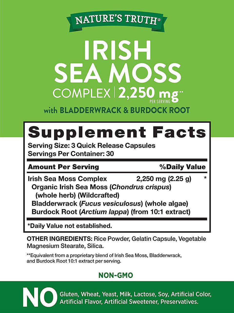 Irish Sea Moss Complex with Bladderwrack & Burdock Root, 2,250 mg
