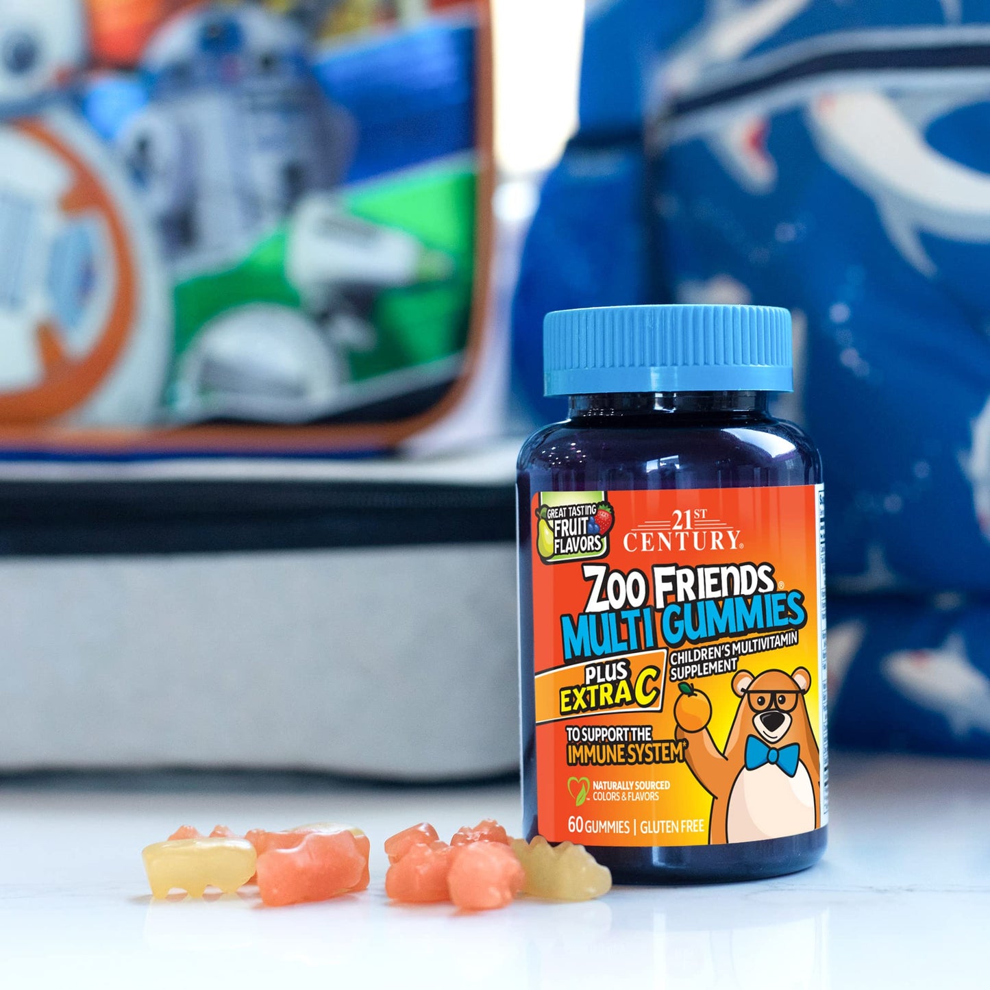 Zoo Friends Multi Gummies, Plus Extra C, Great Tasting Fruit, 60 Gummies