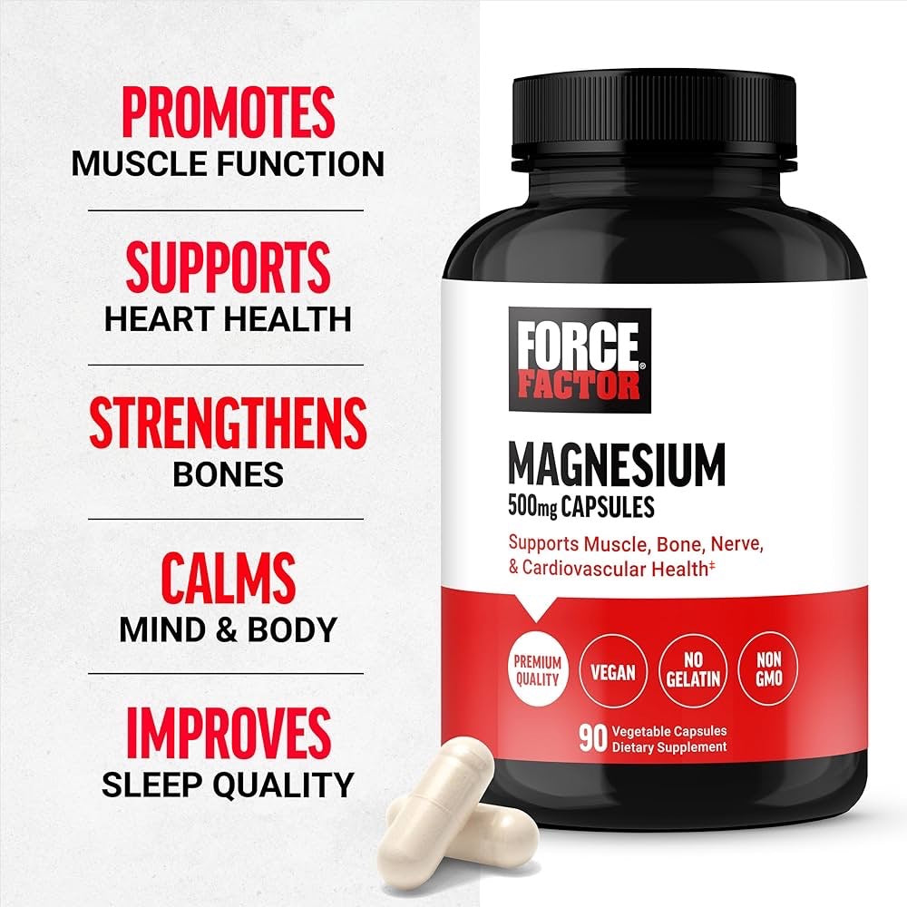 Force Factor Magnesium 500mg - 90 Vegetable Capsules