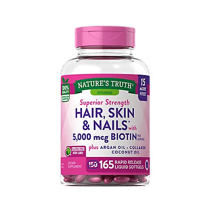 Nature's Truth Hair, Skin & Nails with Biotin, 5,000 mcg Softgels