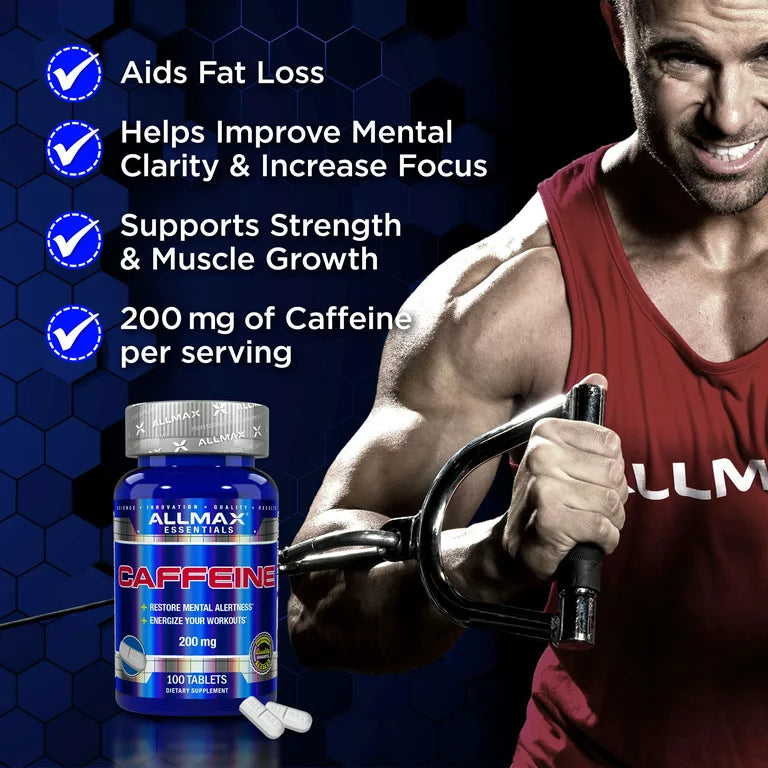 Allmax Caffeine , 200 mg, 100 Tablets