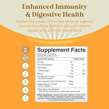 Sea Moss Gummies, Mixed Berry, 90 Gummies
