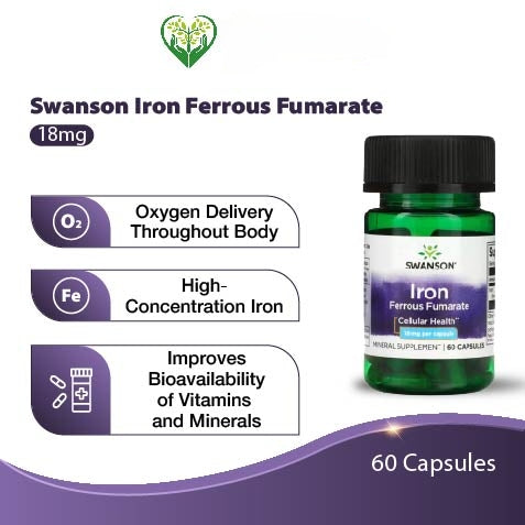 Swanson Iron Ferrous Fumarate, 18 mg