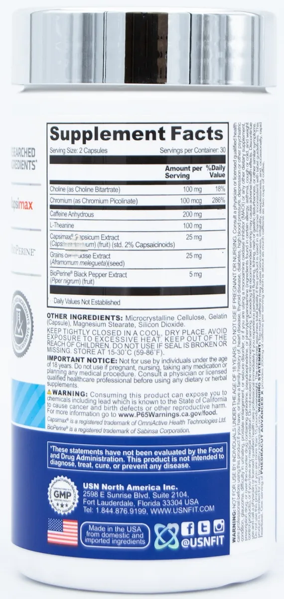 USN Phedracut Advanced X, 60 Capsules