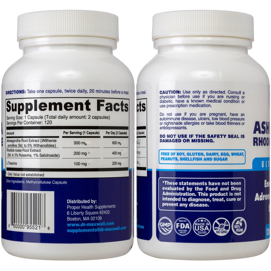 Dr. MaxWell Cortisol Manager, Supports Relaxation,Sleep & Stress, Ashwagandha Rhodiola Adaptogens