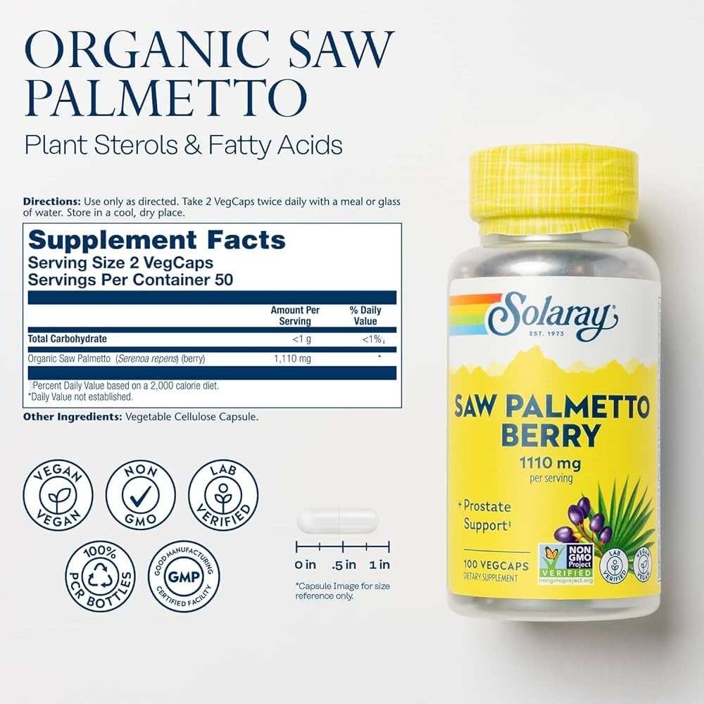 Saw Palmetto Berry, 1,110 mg, (555 mg per Capsule)