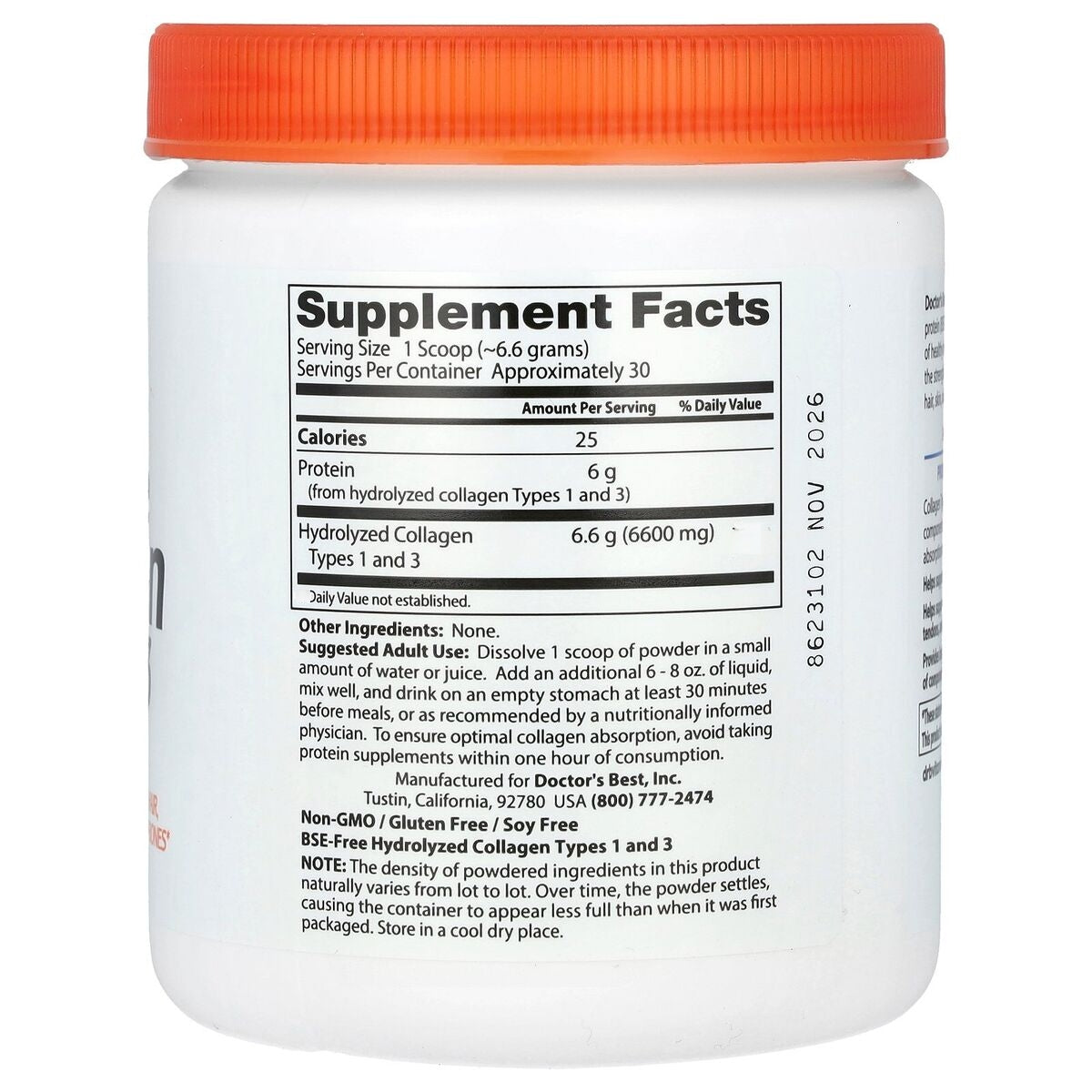 Doctors best Pure Collagen Types 1 and 3 Powder, (200 g)