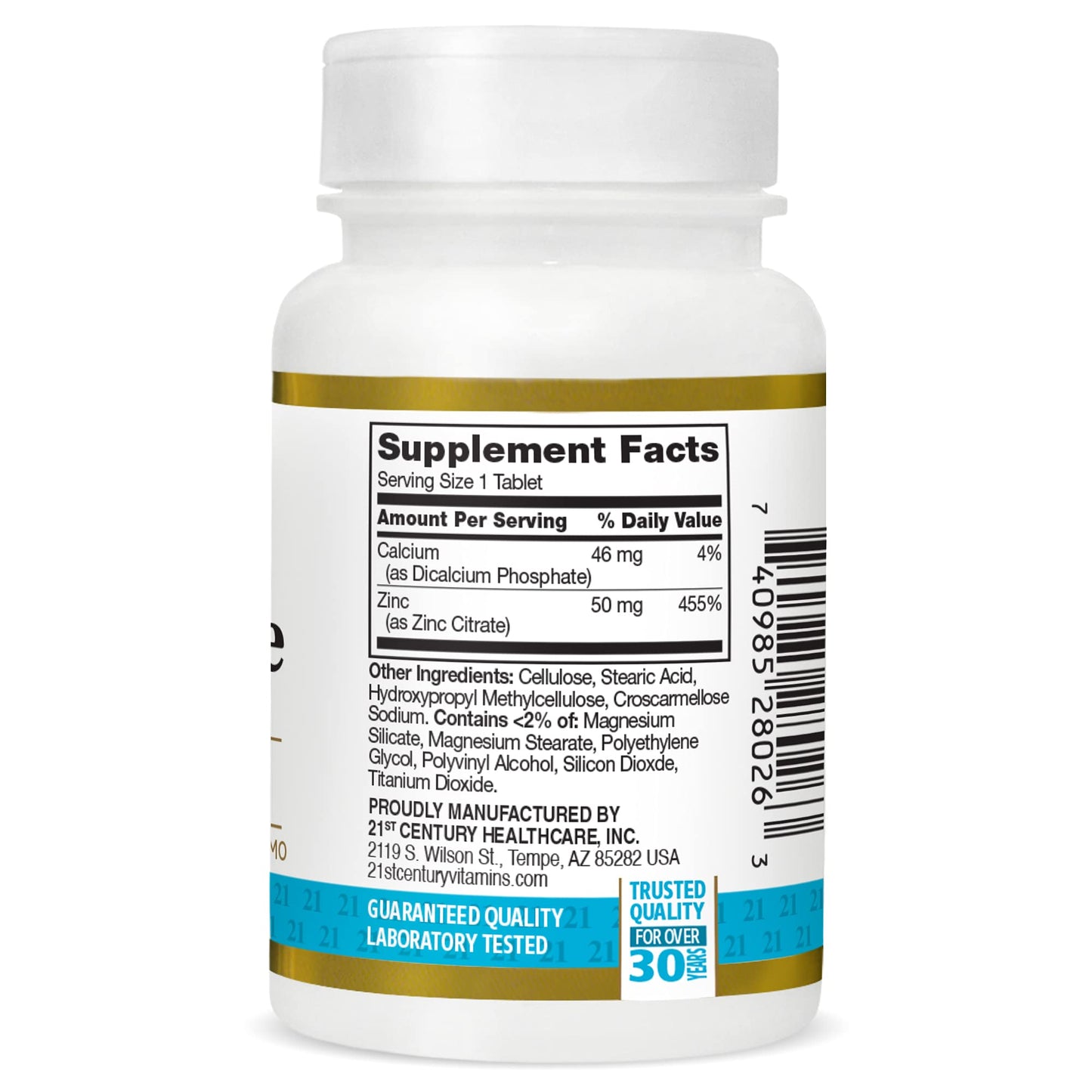 21st Century, Zinc Citrate, 50 mg