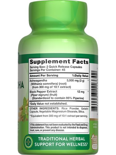Nature's Truth Ashwagandha 3000mg Extra Strength Capsules