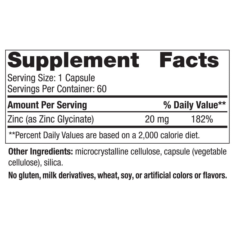 Nordic Naturals Zinc Glycinate, 20 mg