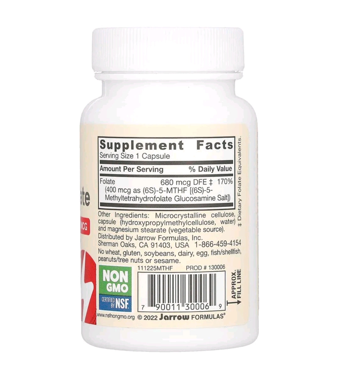Jarrow formulas Vegan Methyl Folate, Extra Strength, 400 mcg