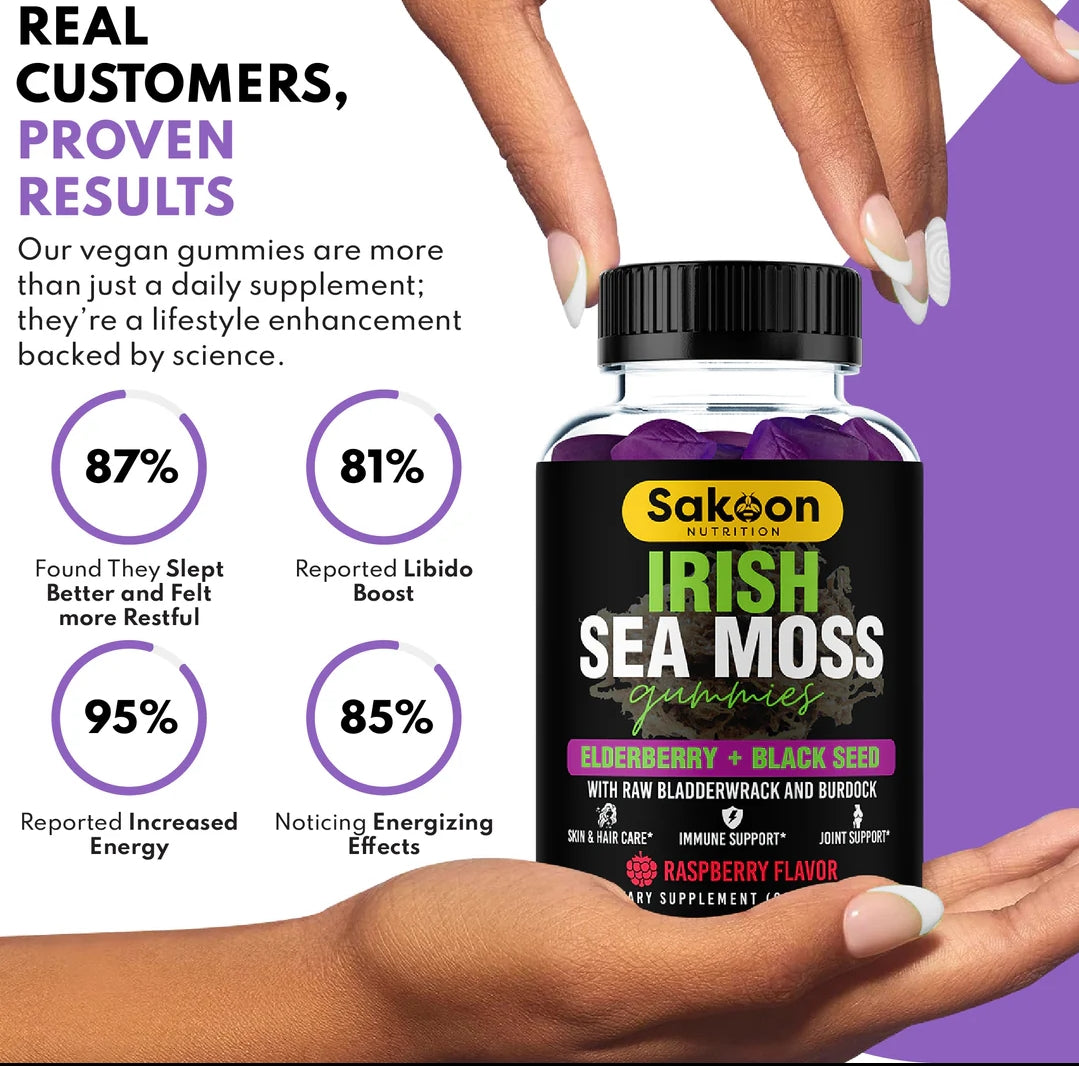 SAKOON SEA MOSS GUMMIES WITH ELDERBERRY & BLACK SEED OIL