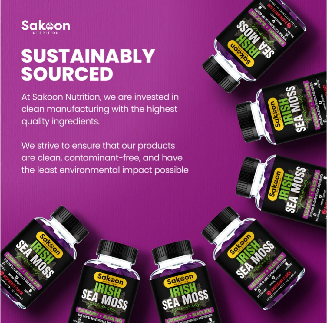 SAKOON SEA MOSS GUMMIES WITH ELDERBERRY & BLACK SEED OIL