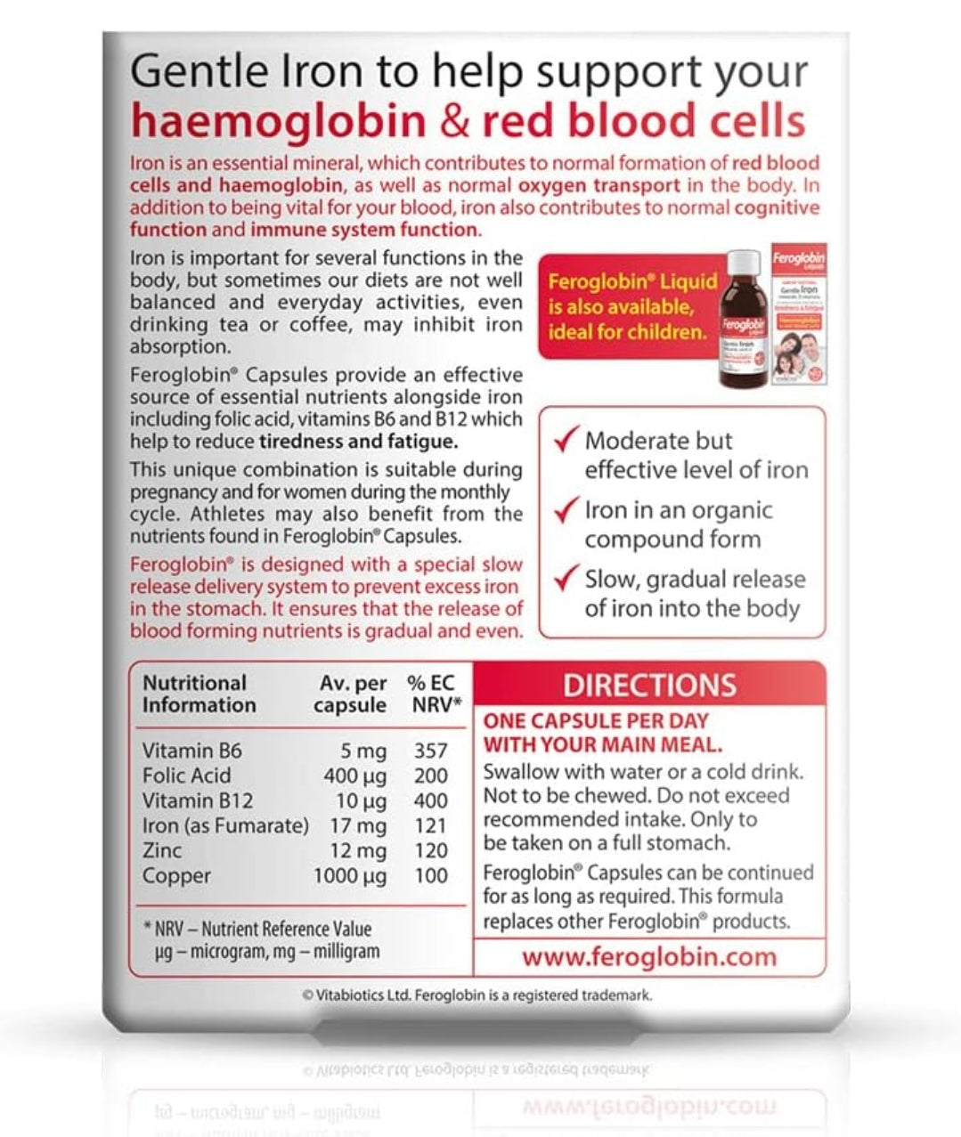 Vitabiotics Feroglobin Original Capsules