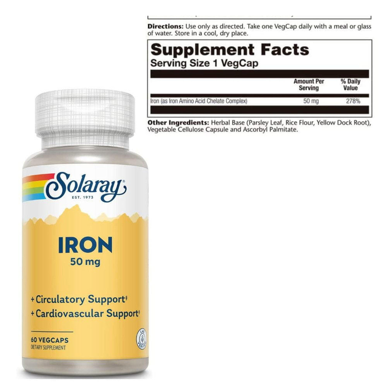 Solaray iron 50mg Capsules