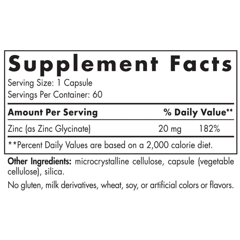 Zinc Glycinate - 60 Capsules