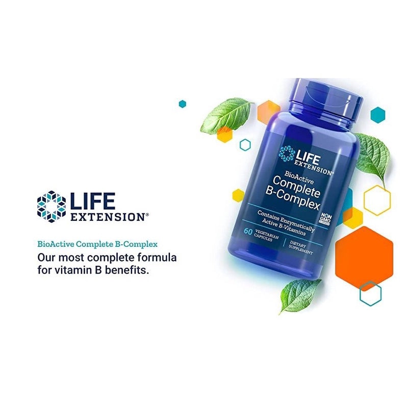 Life Extension BioActive Complete B-Complex, 60 Vegetarian Capsules