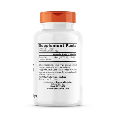 Doctors Best Vitamin D3, 125 mcg (5,000 IU)
