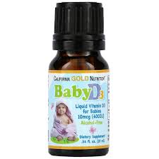 Baby Vitamin D3 Liquid, 10 mcg (400 IU), 0.34 fl oz (10 ml)