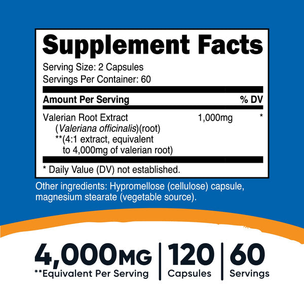 Nutricost Valerian Root, 4,000 mg, (2,000 mg per Capsule)