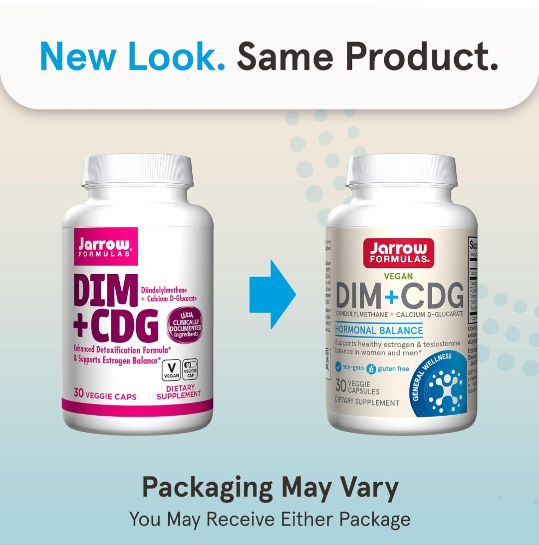 Jarrow Formulas® DIM + CDG, Dietary Supplement, Liver Detox Support for Healthy Hormone Regulation