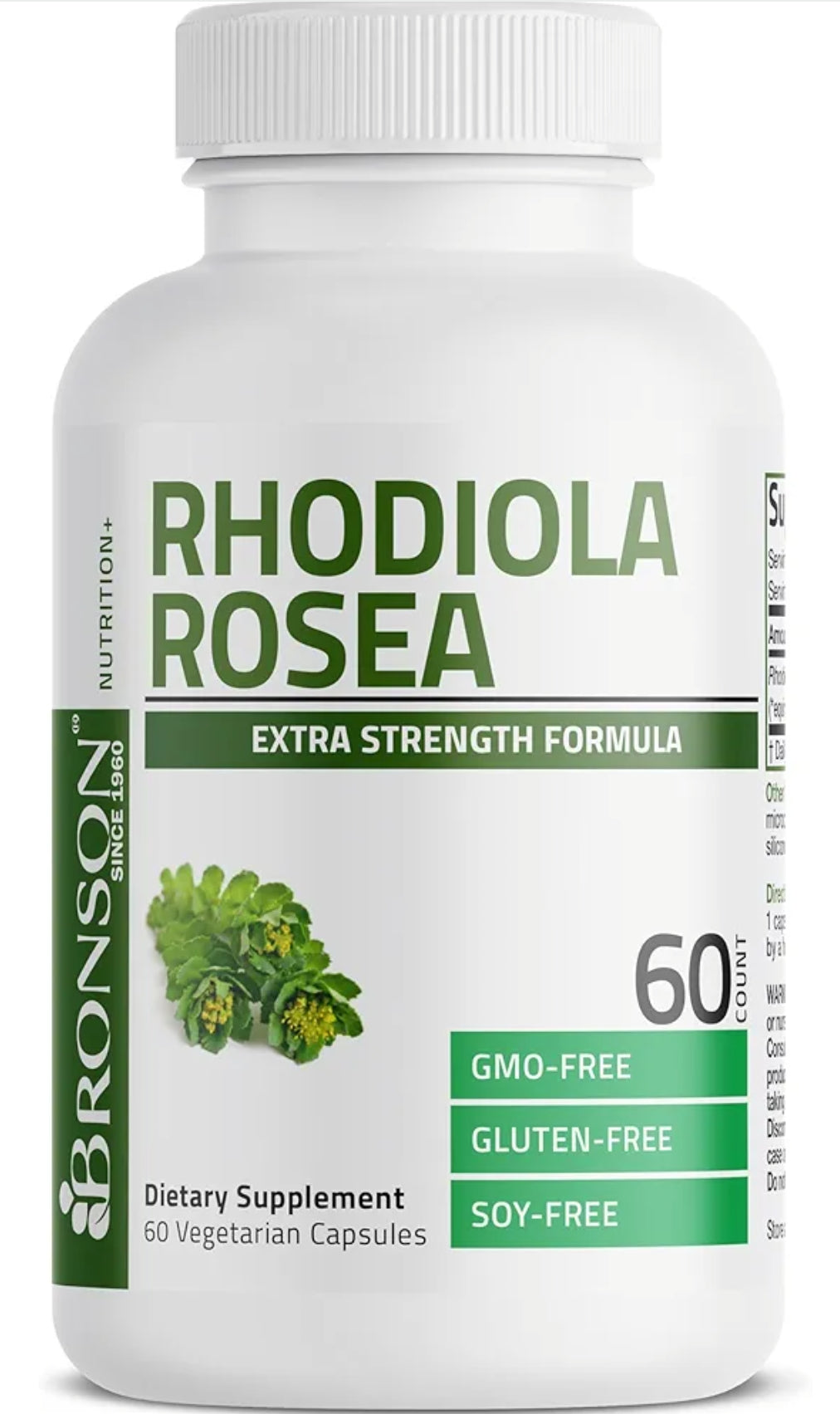 Bronson Rhodiola Rosea Vegetarian Capsules - Adaptogenic Herb - Brain, Stress & Mood Support