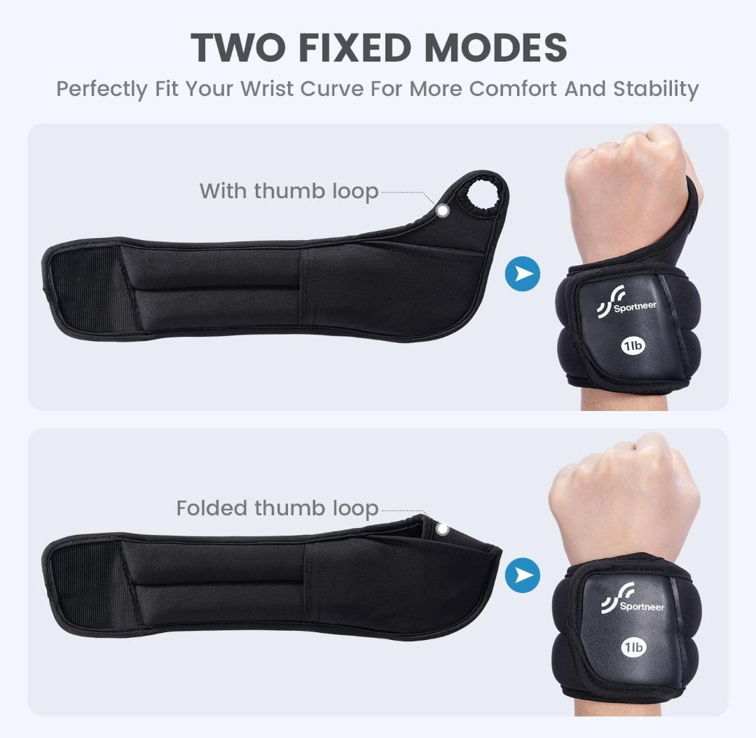 Sportneer Wrist Weights with Thumb Hole