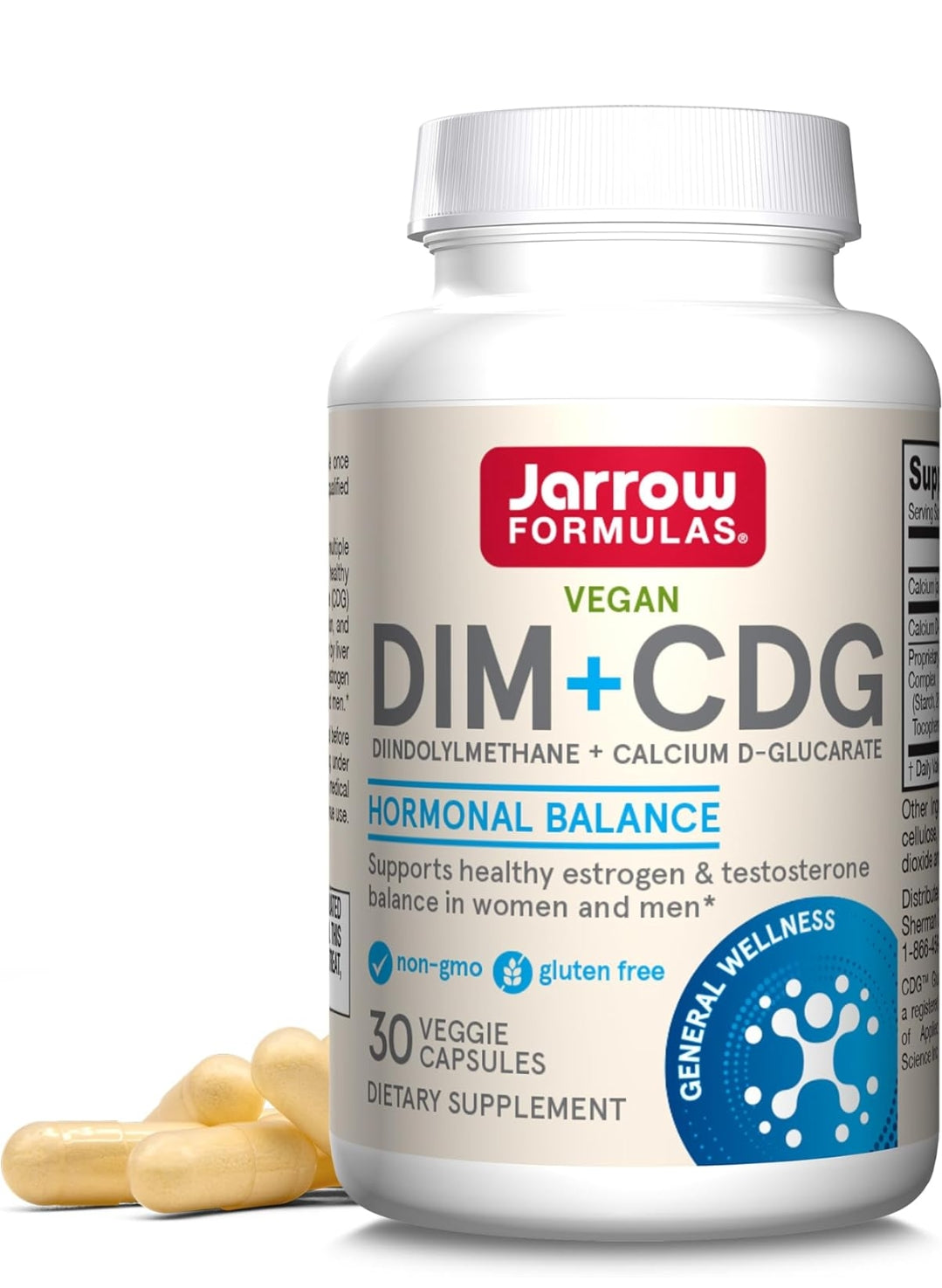 Jarrow Formulas® DIM + CDG, Dietary Supplement, Liver Detox Support for Healthy Hormone Regulation
