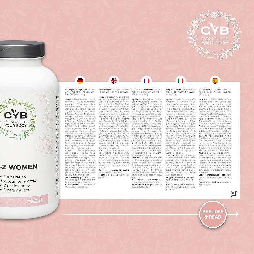 CYB | Multivitamin Tablets for Women - 365 Tablets 1 Year Supply