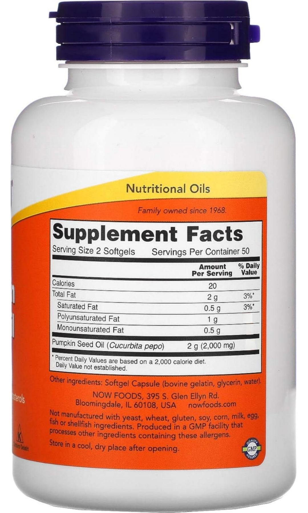 Now Foods Pumpkin Seed Oil 1000mg Soft-gels