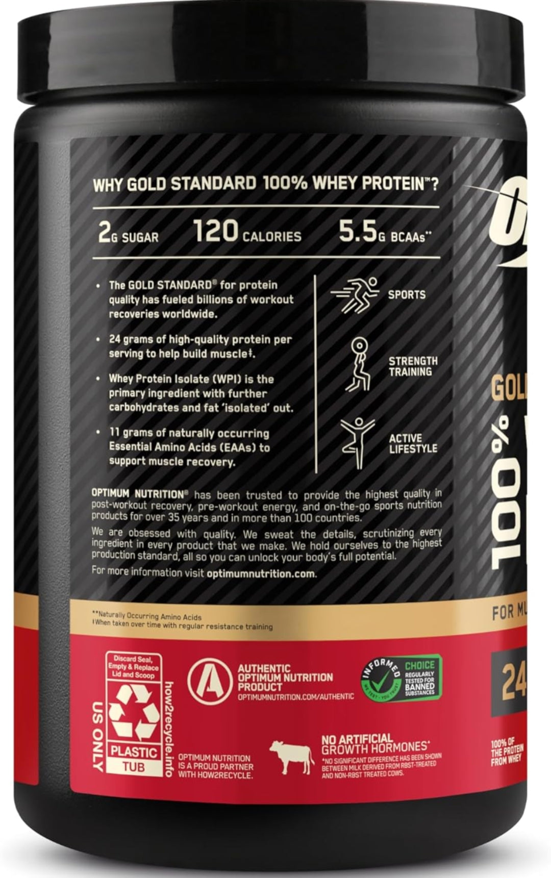 Optimum Nutrition Gold Standard 100% Whey Protein Powder