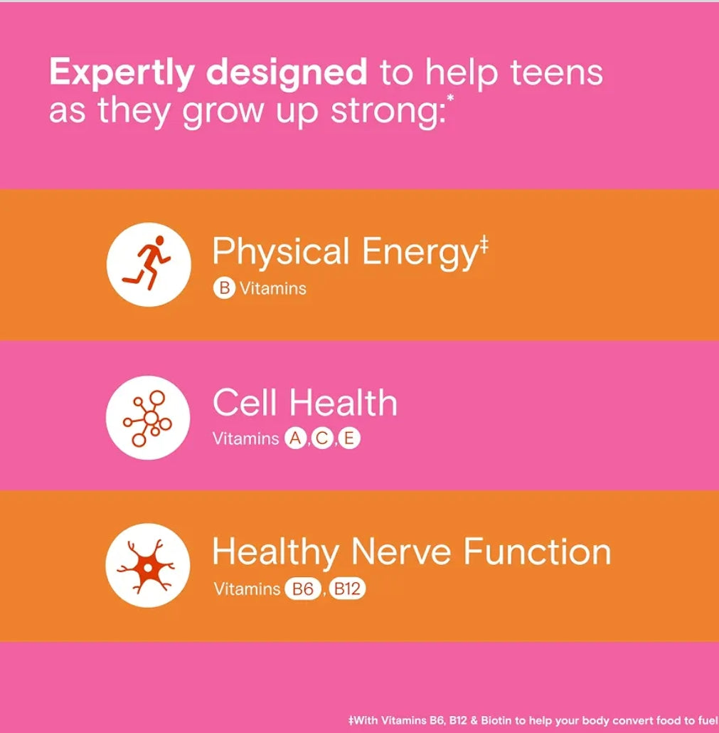 One A Day Teen Girls Daily Essentials Multivitamin Gummies