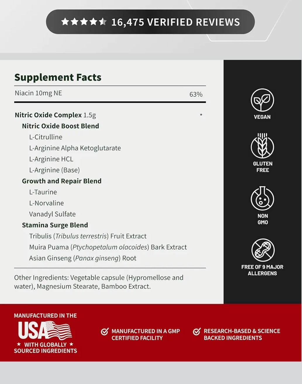 Snap Supplements Nitric Oxide w/ L-Arginine