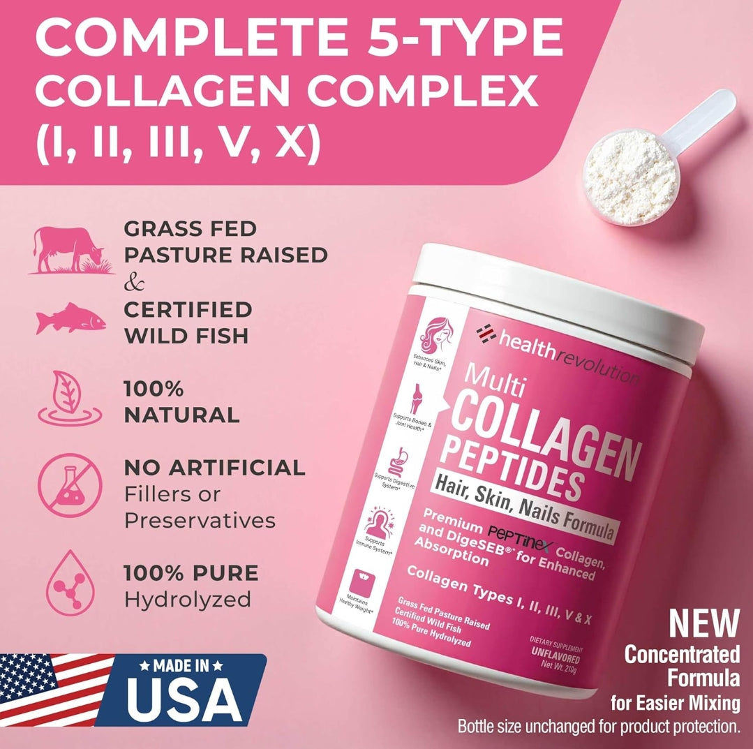 Health Revolution Multi Collagen Peptides ( Hair,Skin&Nails Formula)
