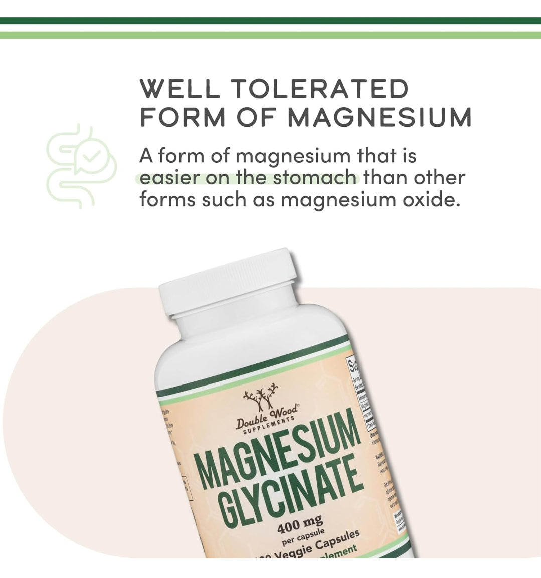 High Absorption Magnesium by Double Wood Supplements(400mg)